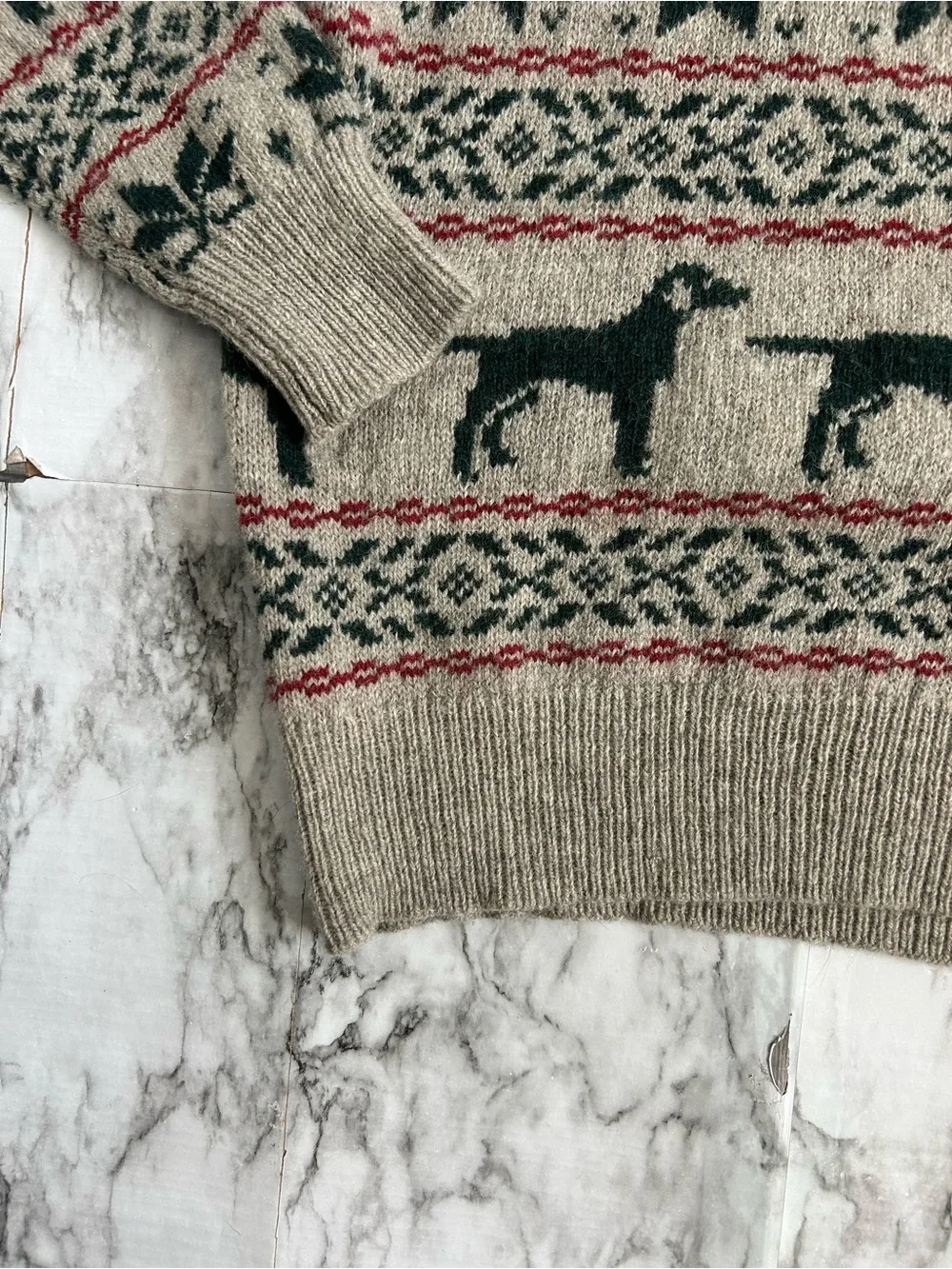 J. Crew | men’s size small 100% lambs wool fair isle Labrador lab dog sweater